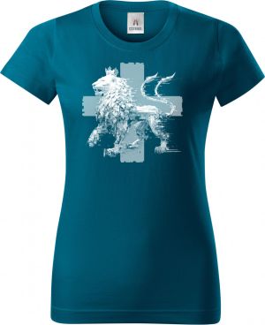 Český glitch lev, bílý tisk