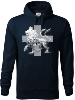 Český glitch lev, bílý tisk