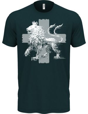 Český glitch lev, bílý tisk