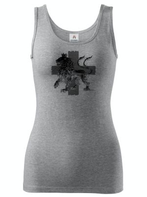 Český glitch lev, černý tisk