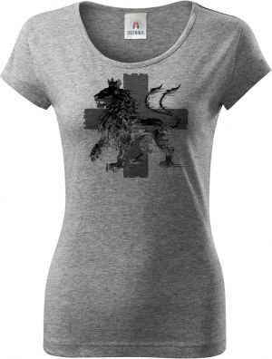 Český glitch lev, černý tisk