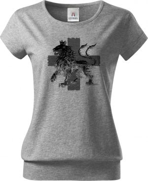 Český glitch lev, černý tisk