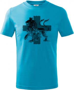 Český glitch lev, černý tisk