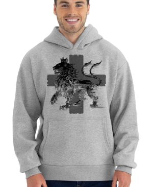 Český glitch lev, černý tisk