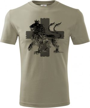 Český glitch lev, černý tisk