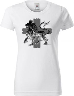 Český glitch lev, černý tisk