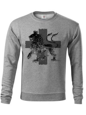 Český glitch lev, černý tisk