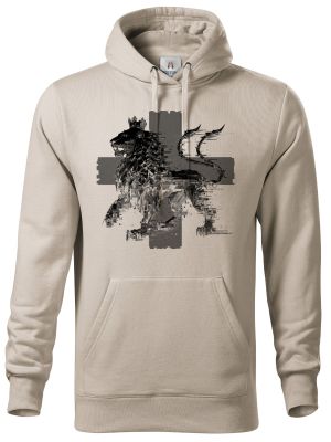 Český glitch lev, černý tisk