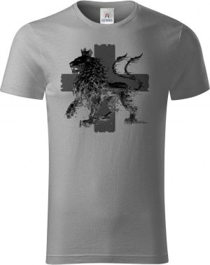 Český glitch lev, černý tisk