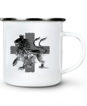 Český glitch lev, černý tisk