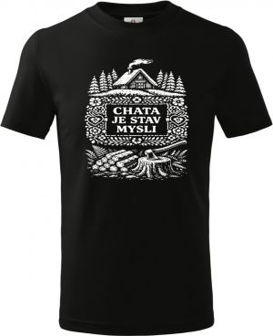 Chata je stav mysli, bílý potisk