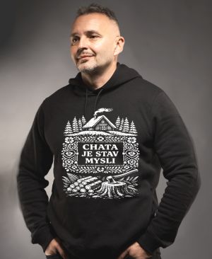 Chata je stav mysli, bílý potisk