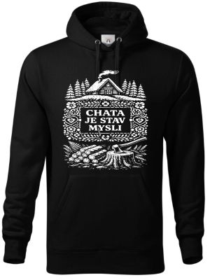 Chata je stav mysli, bílý potisk