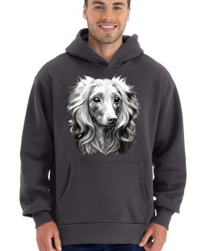 Čínský chocholatý pes, černobílý tisk, V3