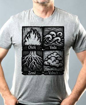 Čtyři živly, černý tisk