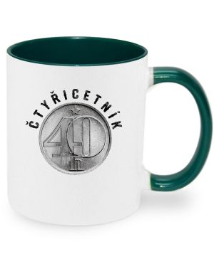Čtyřicetník, ideální dárek k narozeninám, bílý potisk