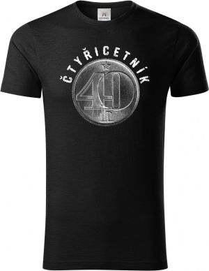 Čtyřicetník, ideální dárek k narozeninám, bílý potisk