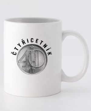 Čtyřicetník, ideální dárek k narozeninám, černý potisk