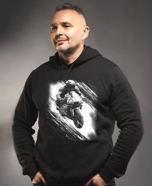 Cyklus energie, motorkář, bílý tisk