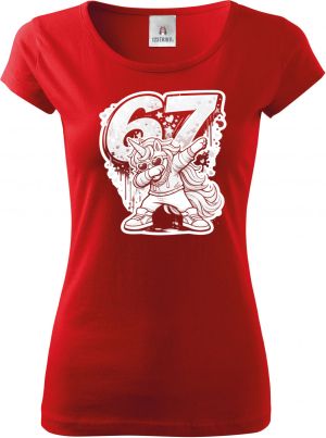 Dabující jednorožec 67, V2, bílý potisk