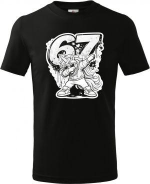 Dabující jednorožec 67, V2, bílý potisk