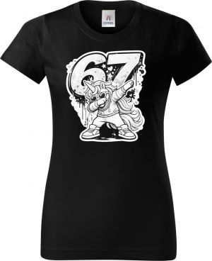 Dabující jednorožec 67, V2, bílý potisk