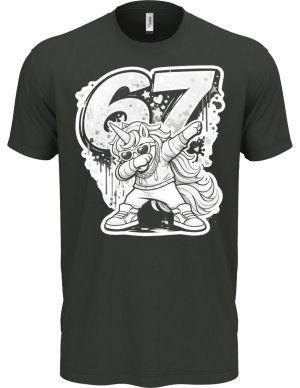 Dabující jednorožec 67, V2, bílý potisk