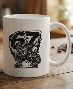 Dabující jednorožec 67, V2, černý potisk