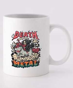 Death metal unicorn, černý tisk
