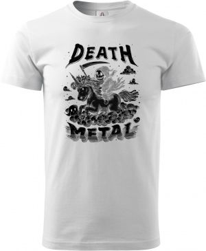 Death metal unicorn, černý tisk