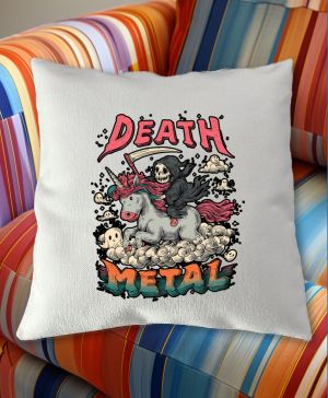 Death metal unicorn, černý tisk