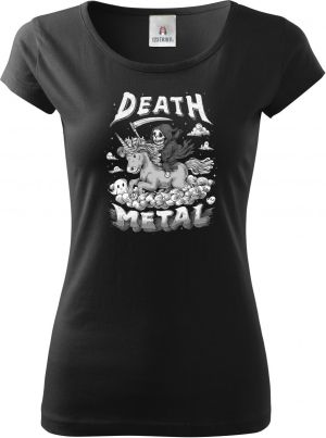 Death metal unicorn,bílý tisk