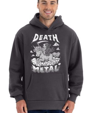 Death metal unicorn,bílý tisk