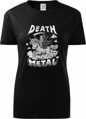 Death metal unicorn,bílý tisk