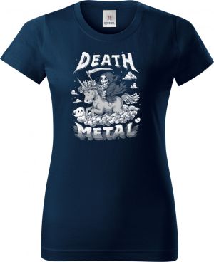 Death metal unicorn,bílý tisk
