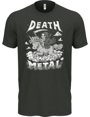 Death metal unicorn,bílý tisk