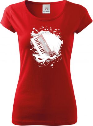 Dechovka, akordeon, bílý potisk