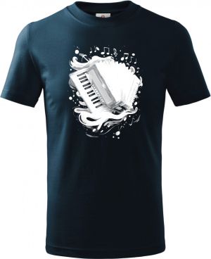 Dechovka, akordeon, bílý potisk