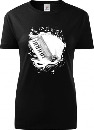 Dechovka, akordeon, bílý potisk