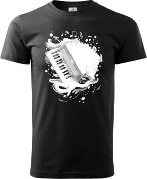 Dechovka, akordeon, bílý potisk