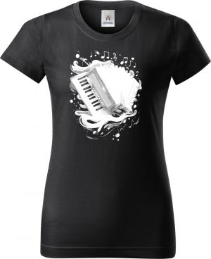 Dechovka, akordeon, bílý potisk