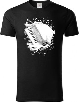 Dechovka, akordeon, bílý potisk