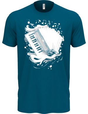 Dechovka, akordeon, bílý potisk