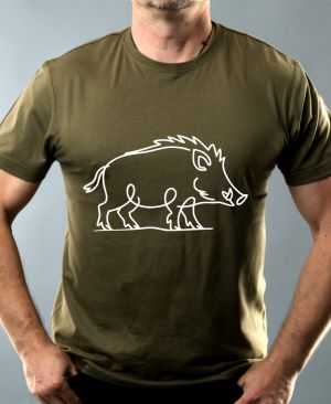 Divoká linie divočák, bílý potisk