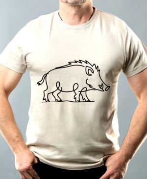 Divoká linie divočák, černý potisk