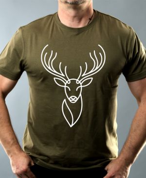 Divoká linie jelen, bílý potisk