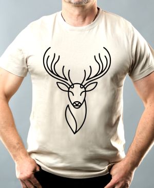 Divoká linie jelen, černý potisk