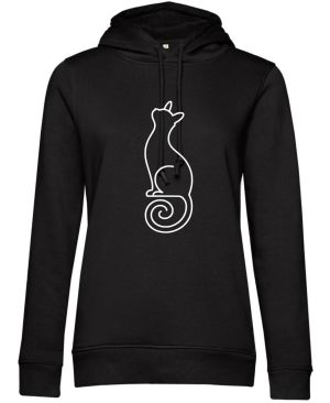 Divoká linie kočka, bílý potisk