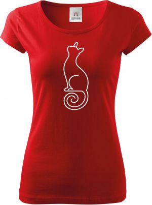 Divoká linie kočka, bílý potisk