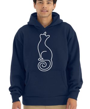 Divoká linie kočka, bílý potisk